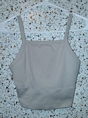 Women's Pro-Fit Cropped Bralette Size Large Beige No Padding Wireless